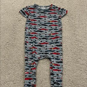 Posh Peanut 3-6M Multicolor Car Print short sleeve onesie romper bamboo